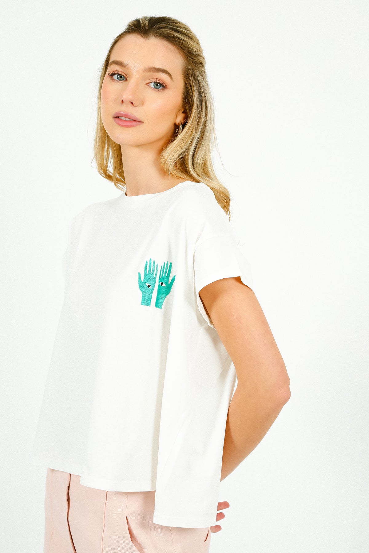 TINSELS Ava Mano Tee in White