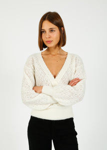 You added <b><u>SLF Juliet LS Wrap V Knit in Snow White</u></b> to your cart.