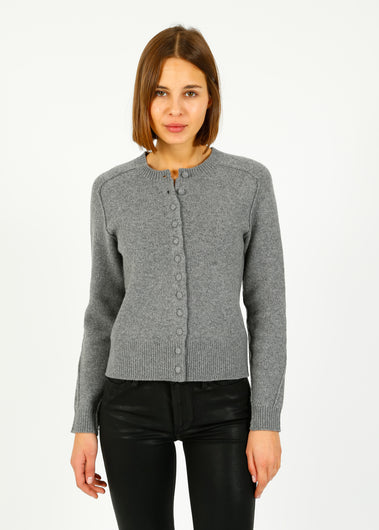 R&B Bridget Crew Cardigan in Grey