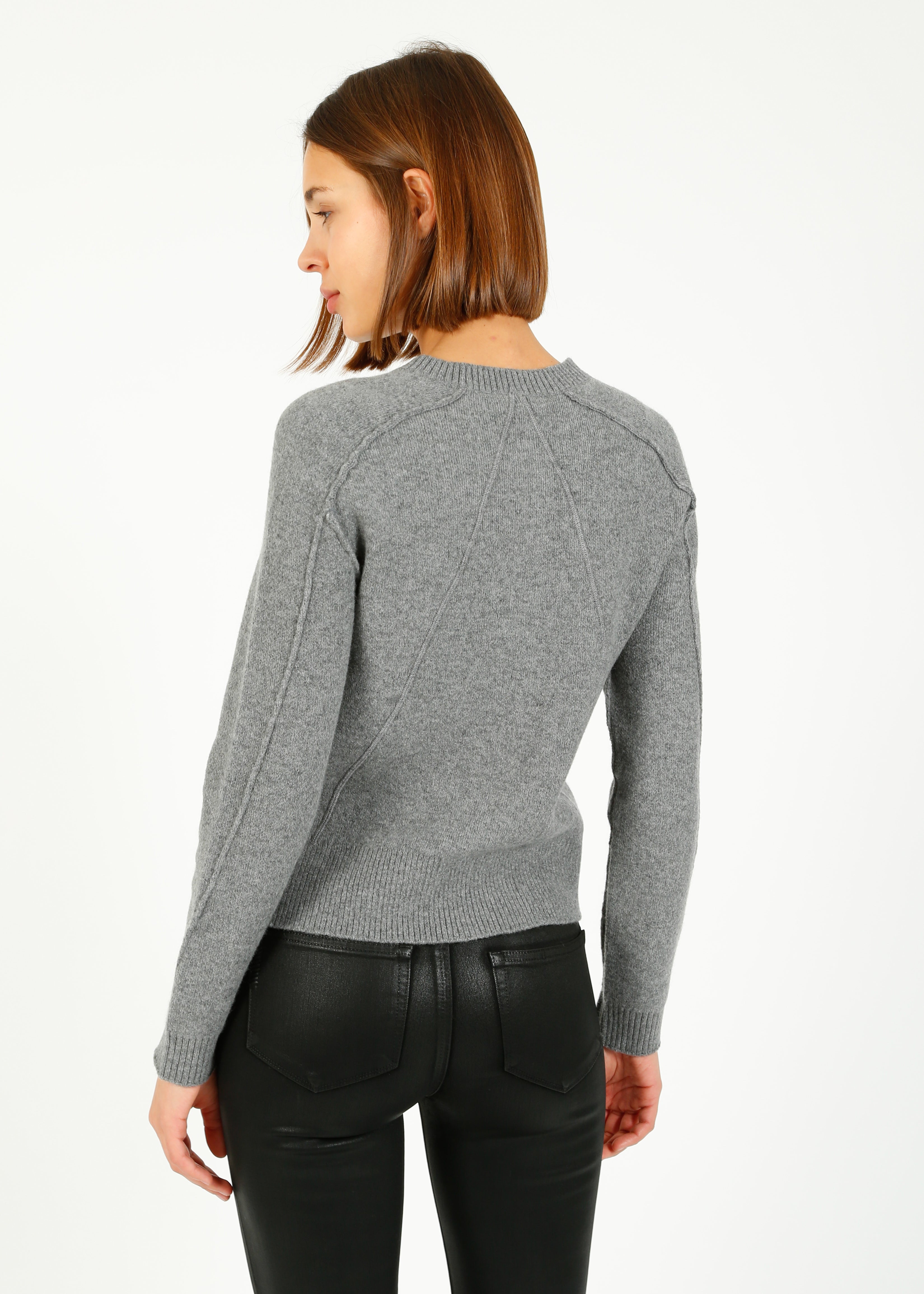 R&B Bridget Crew Cardigan in Grey