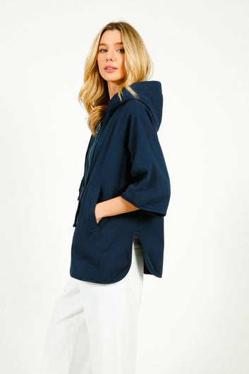 TINSELS Alba Rainy Zip Up in Navy