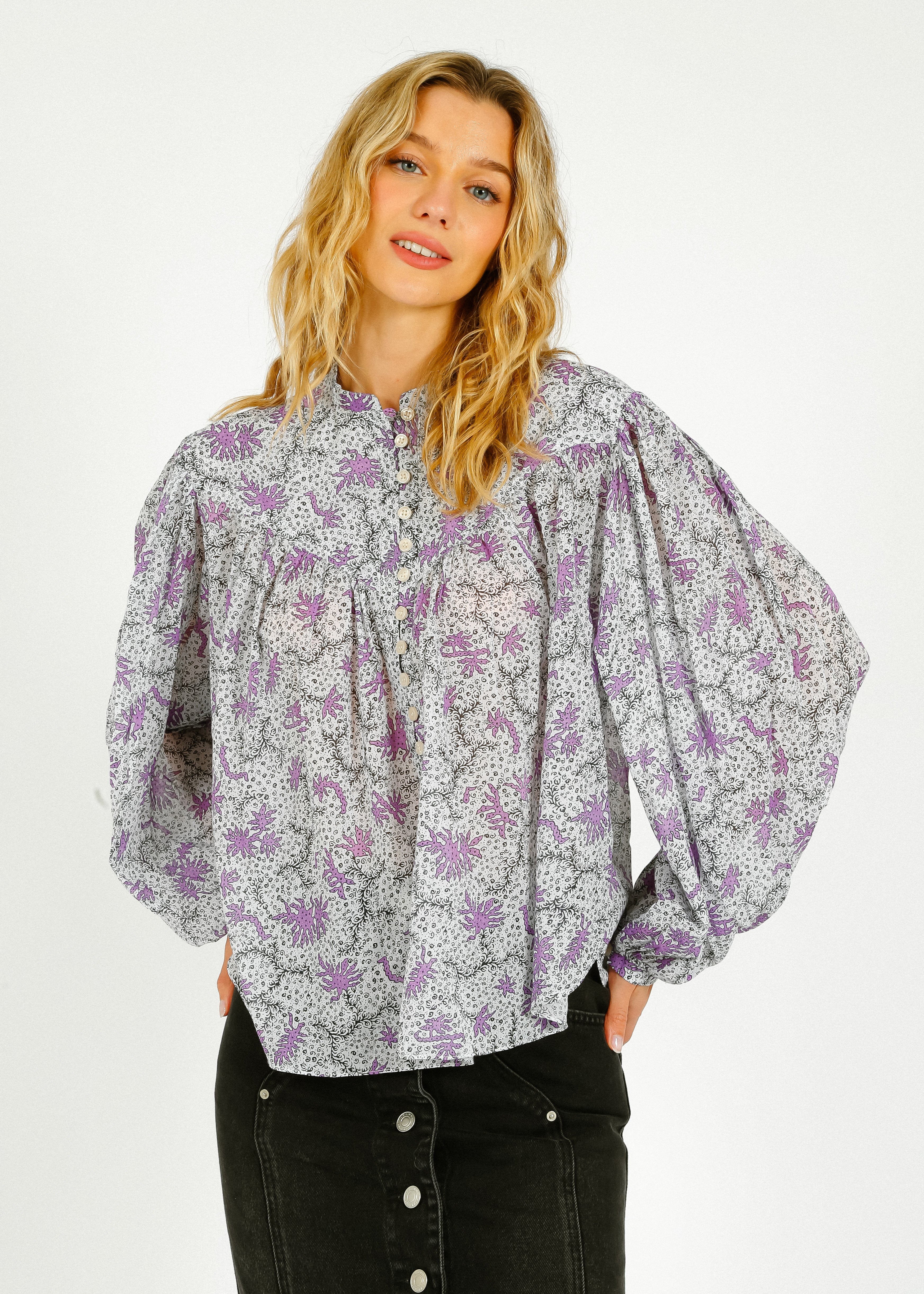 IM Salika Blouse in Ecru, Lilac