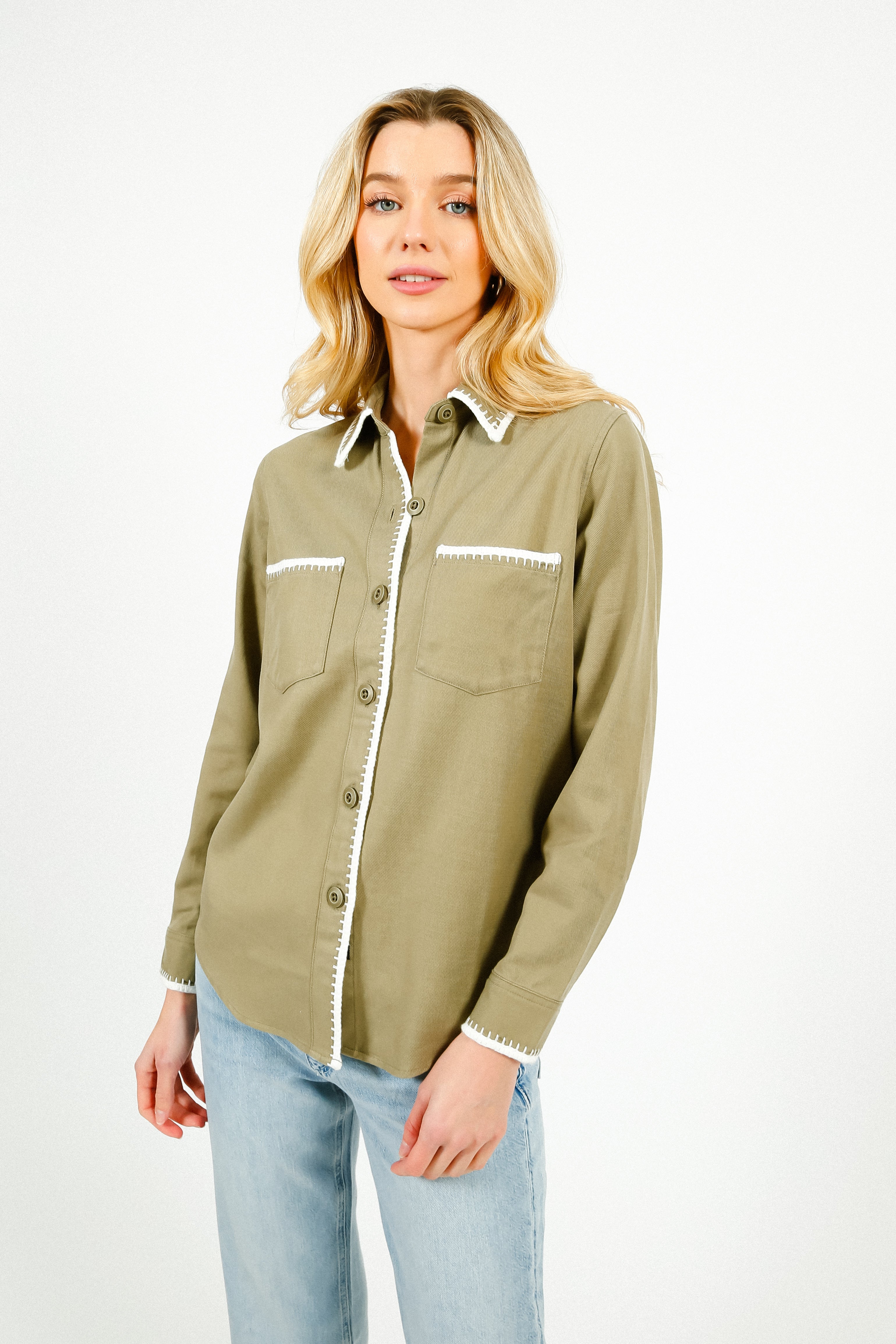 RAILS Reigh Shirt in Pale Olive