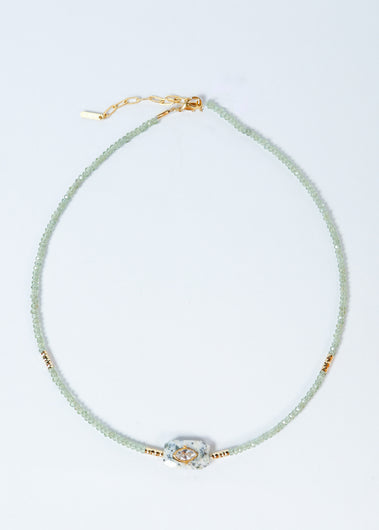 HANKA Inside Choker in Green Apatite, Dendrite Agate