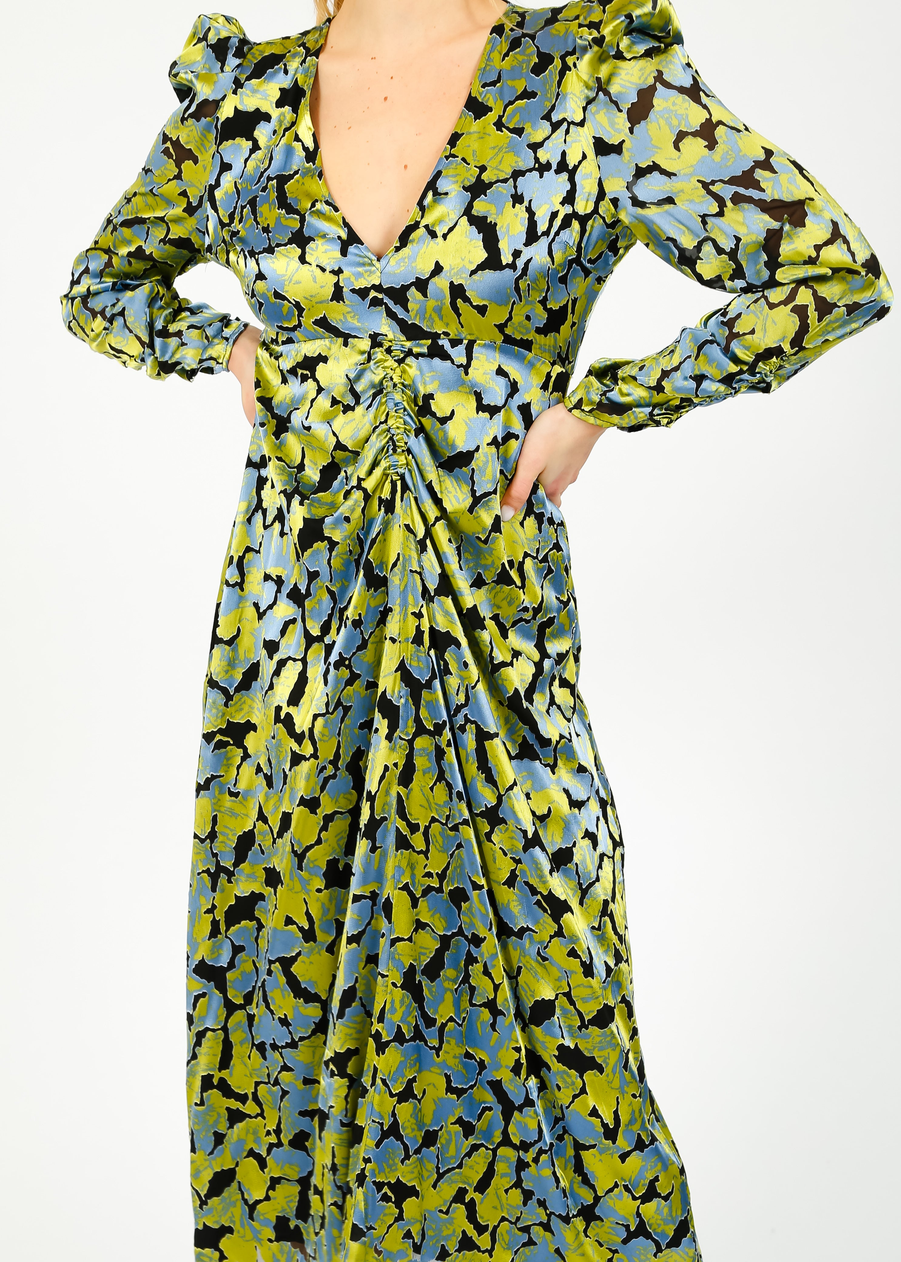 SEC.F Lelou Dress in Shadow Lime