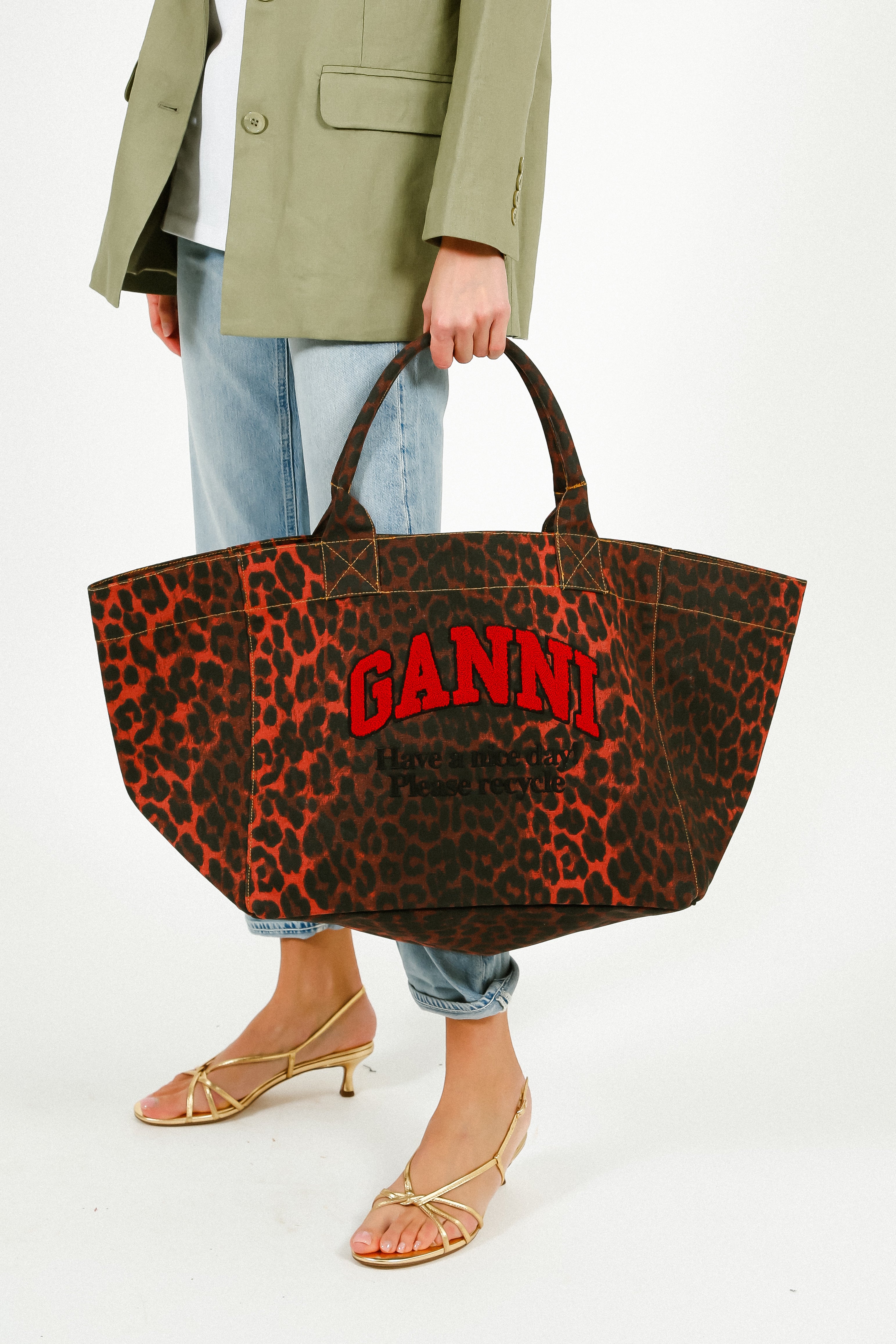 GANNI A6631 XXL Red Leo Shopper