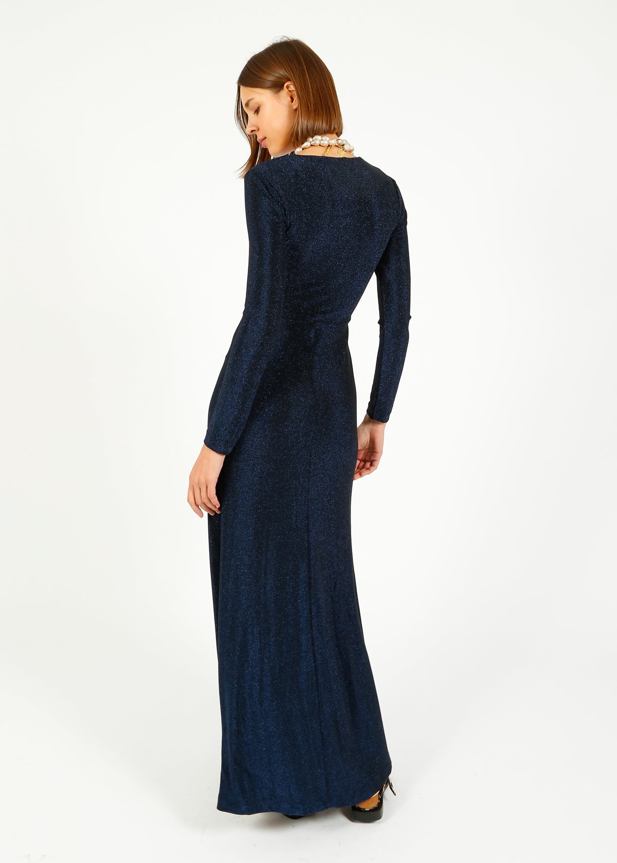 DVF Raffi Dress in Metallic Midnight