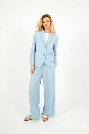 HW Stand Up Collar Blazer in Light Blue