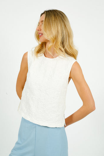 HW Crinkle Top in Off White