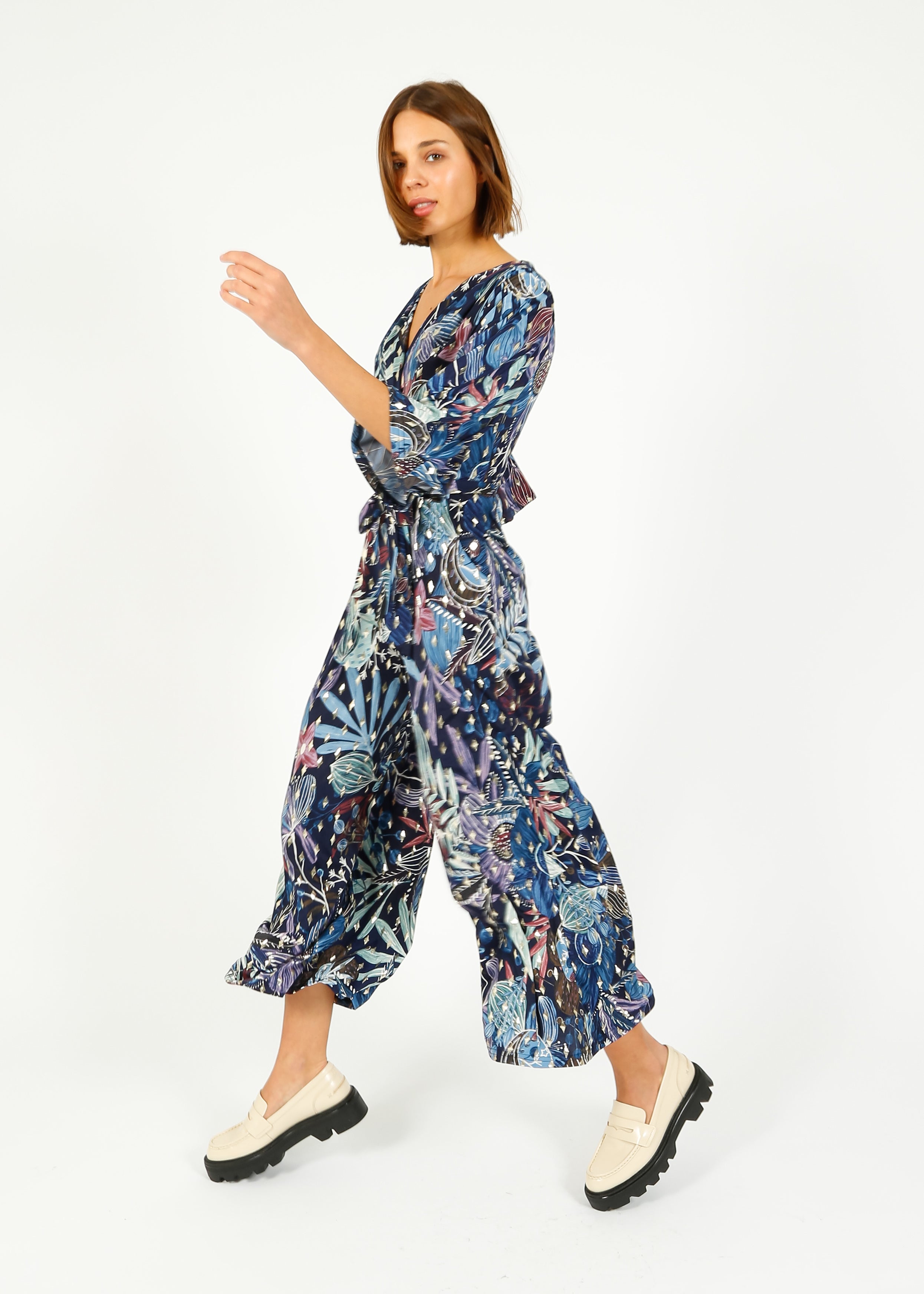 ONJENU Laurie Jumpsuit in Moonlight Blue Gold