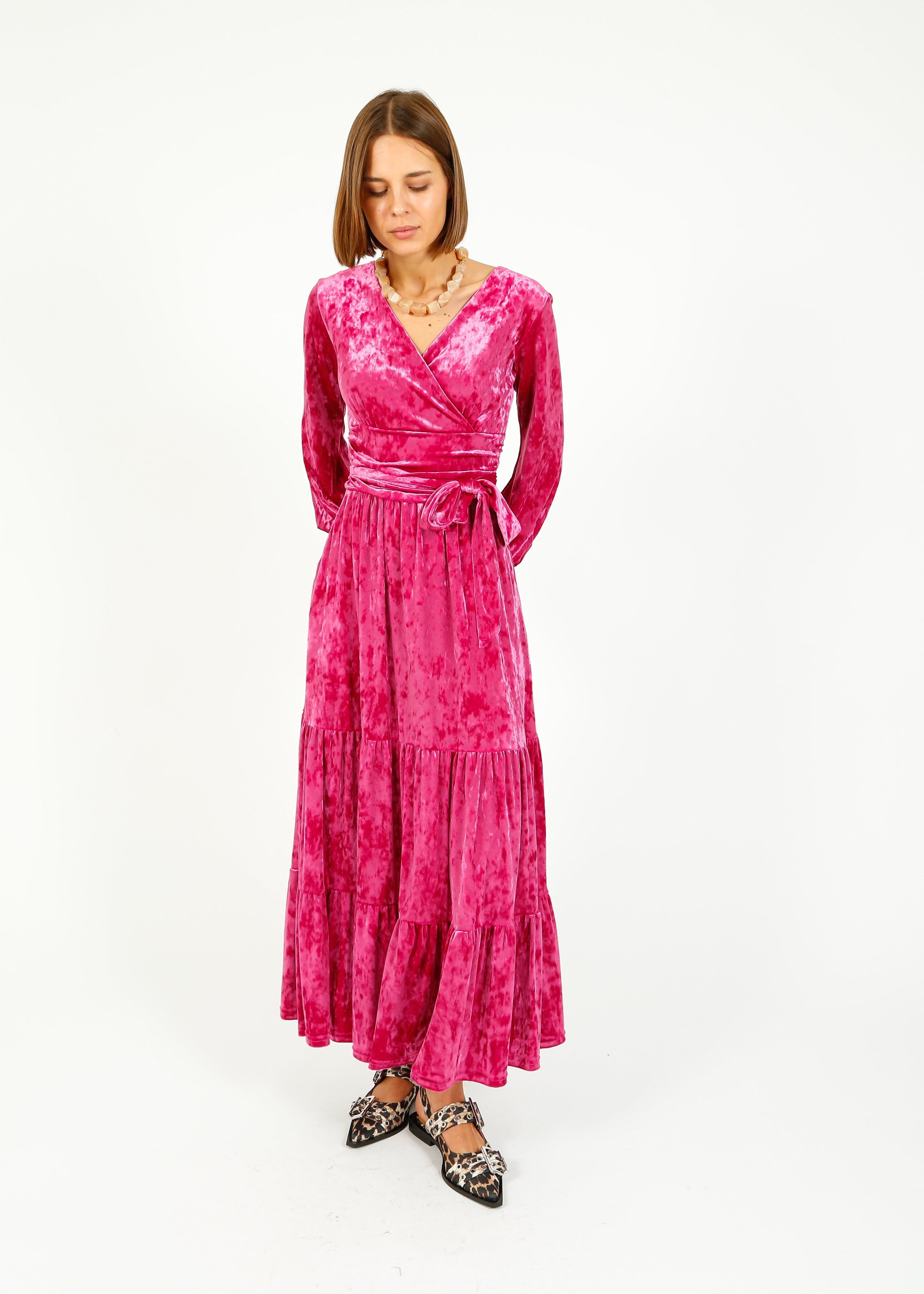 ONJNEU Faye Maxi Dress in Velvet Pink