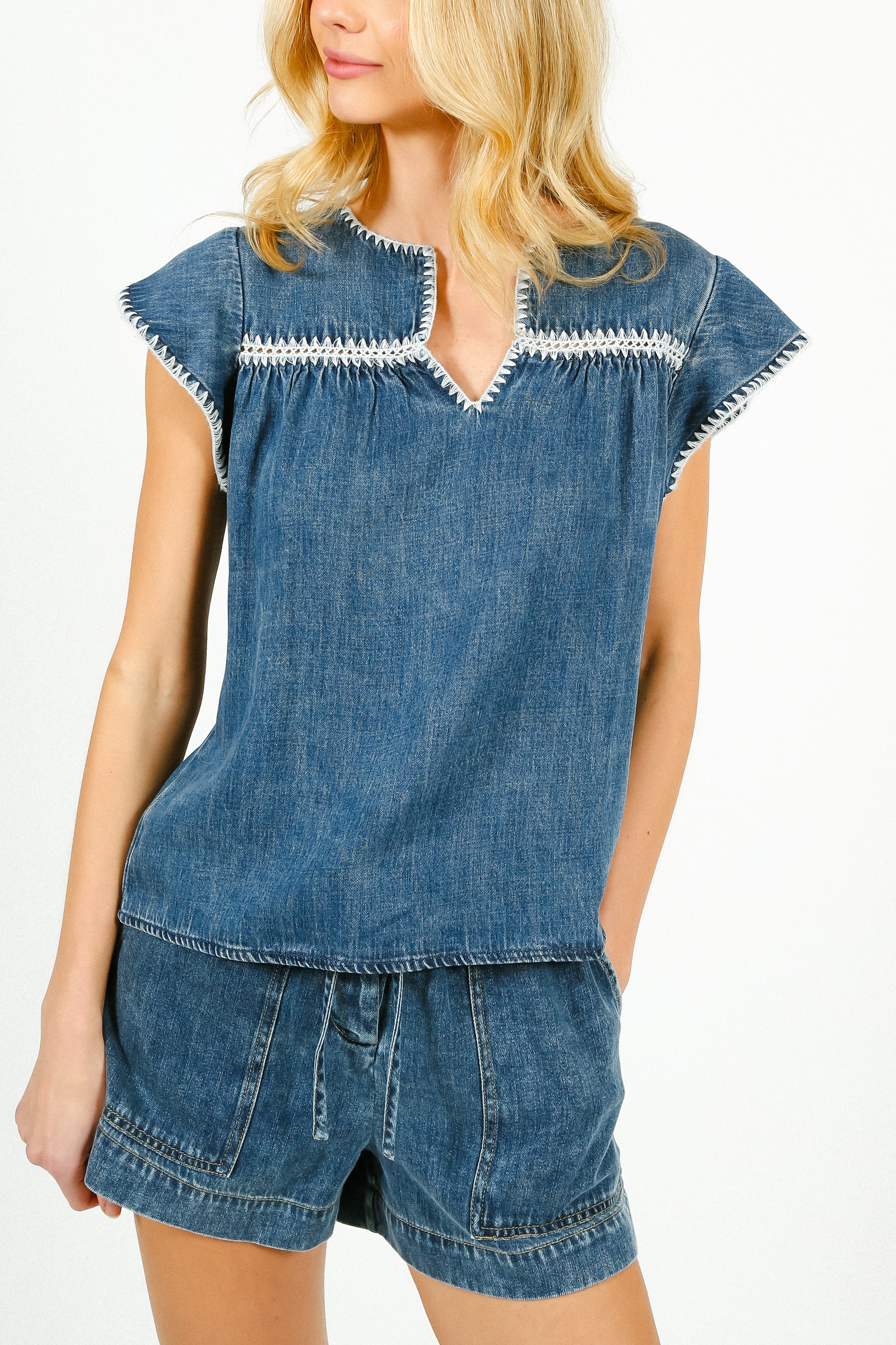 RAILS Tafia Blouse in Blue