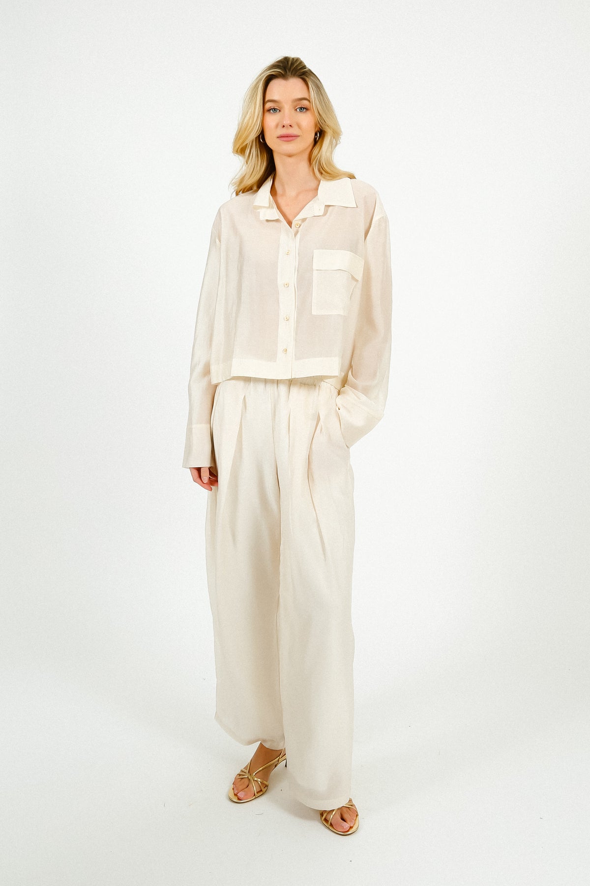 TINSELS Cassidy Pacific Trousers in Latte