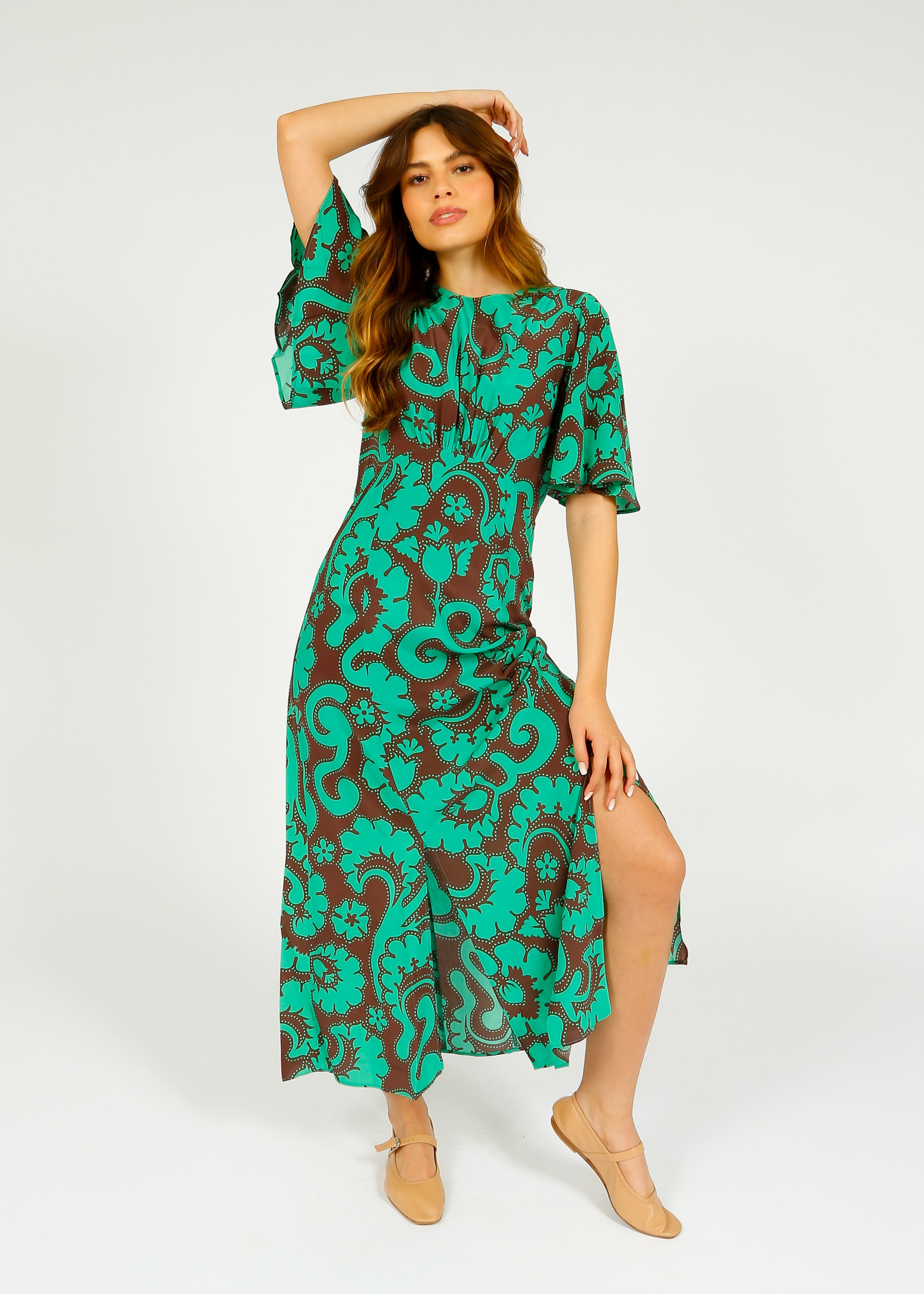 PPL Gini Dress in Griccia 01 Green Floral