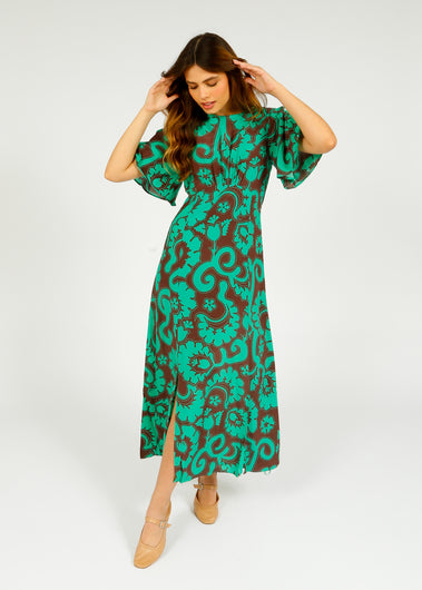 PPL Gini Dress in Griccia 01 Green Floral