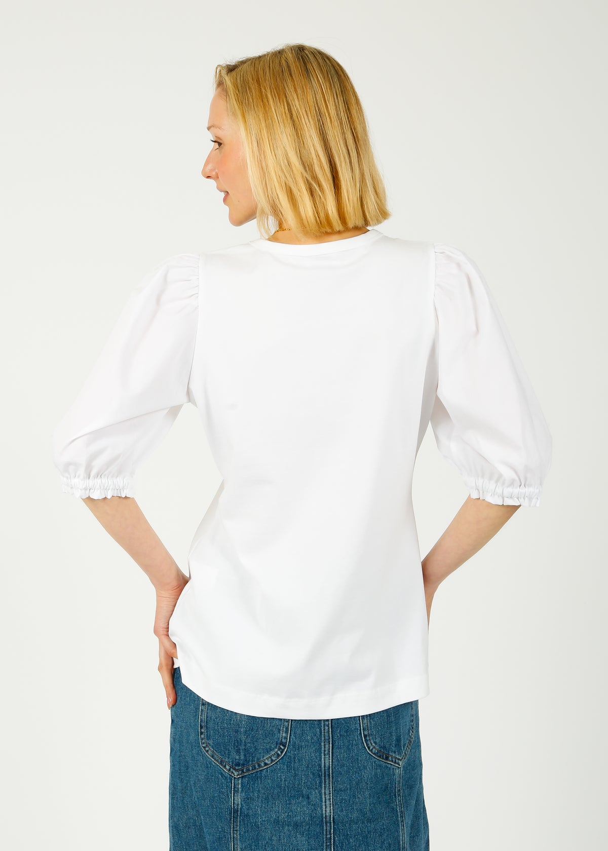 PARK Puff Sleeve Tee in White