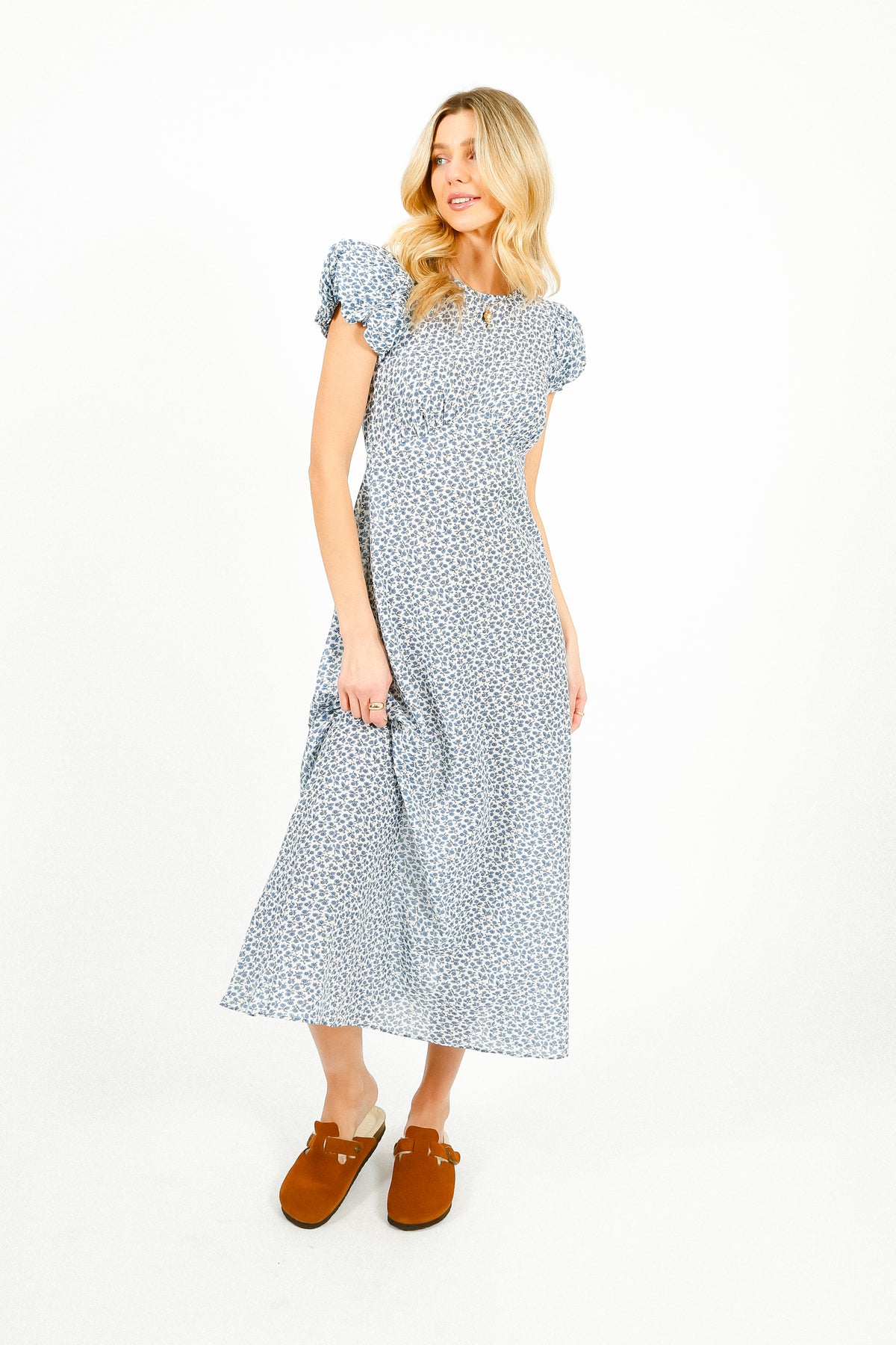 DOEN Romina Dress in Cornflower Hillside Bloom