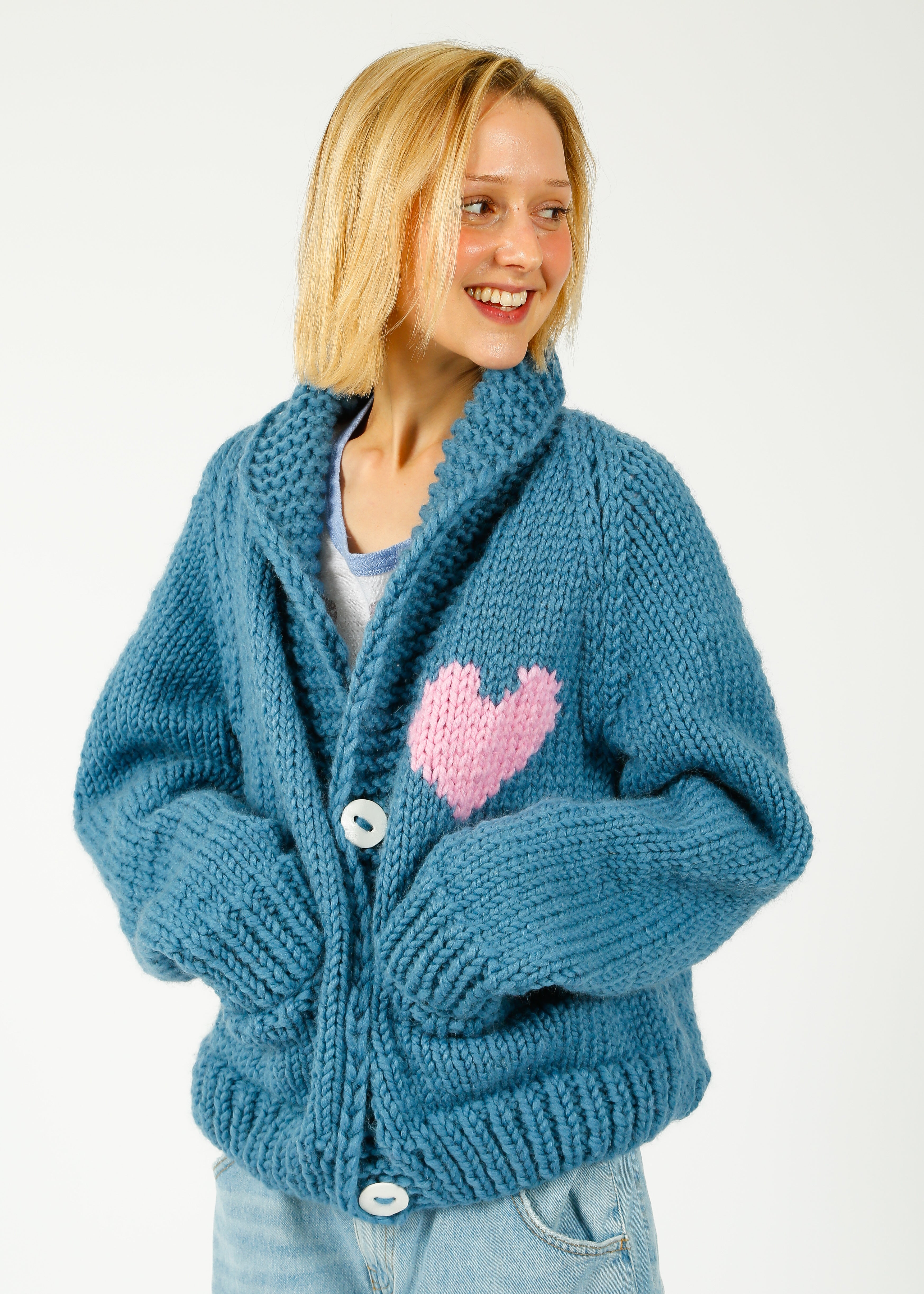 GOGO Short Heart Cardi in Midnight