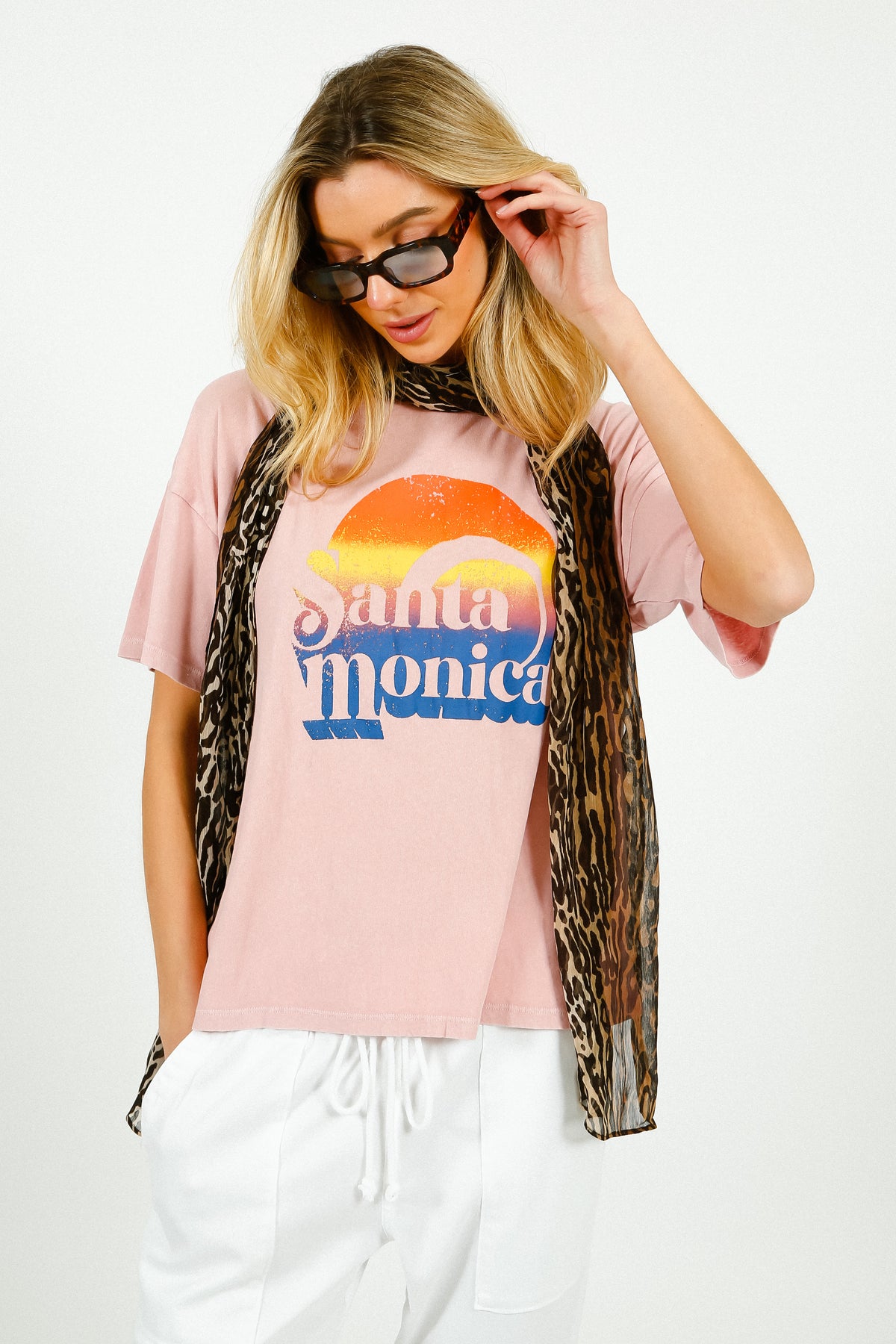 FIVE Santa Monica Tee in Old Pink