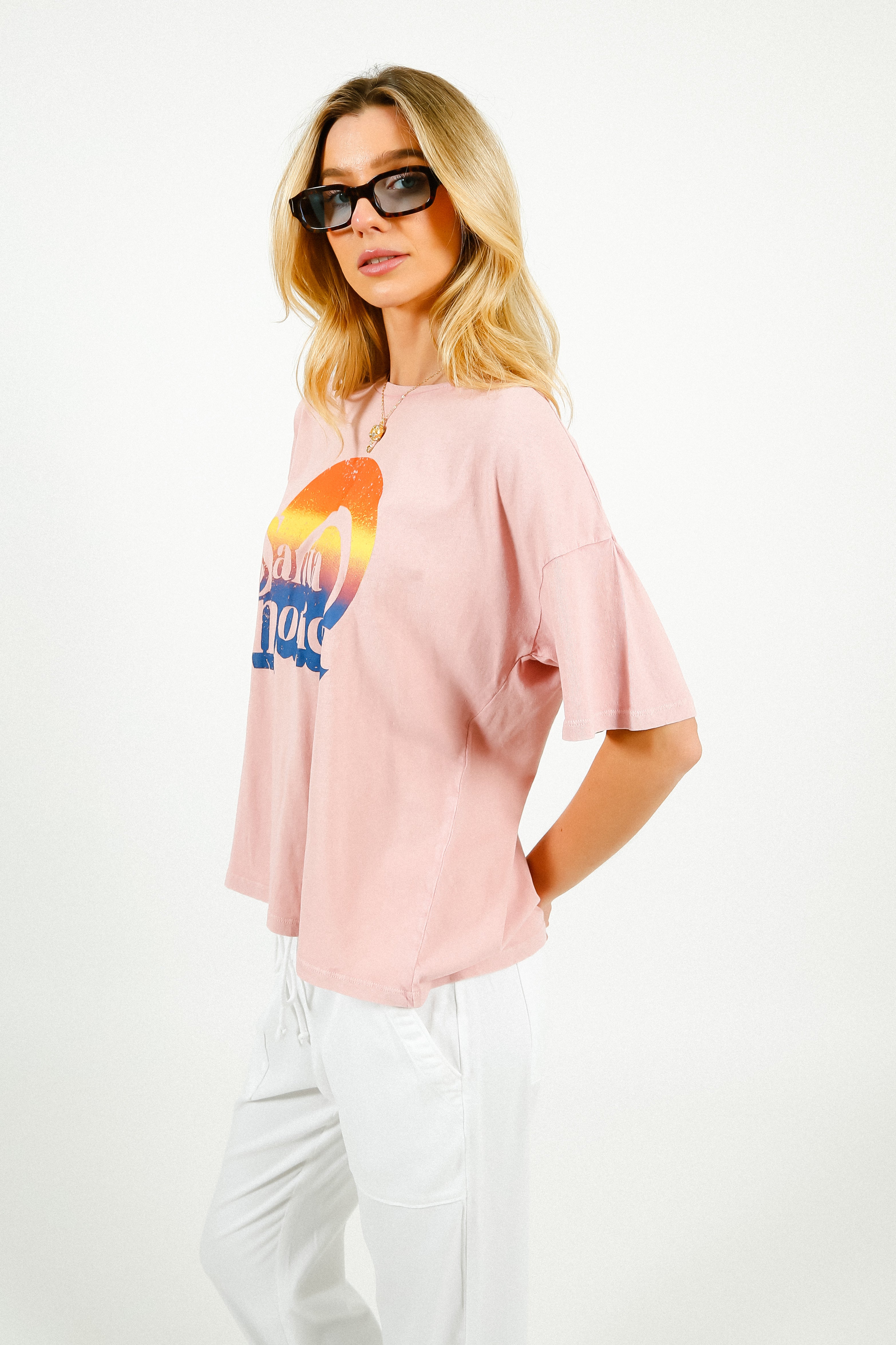 FIVE Santa Monica Tee in Old Pink