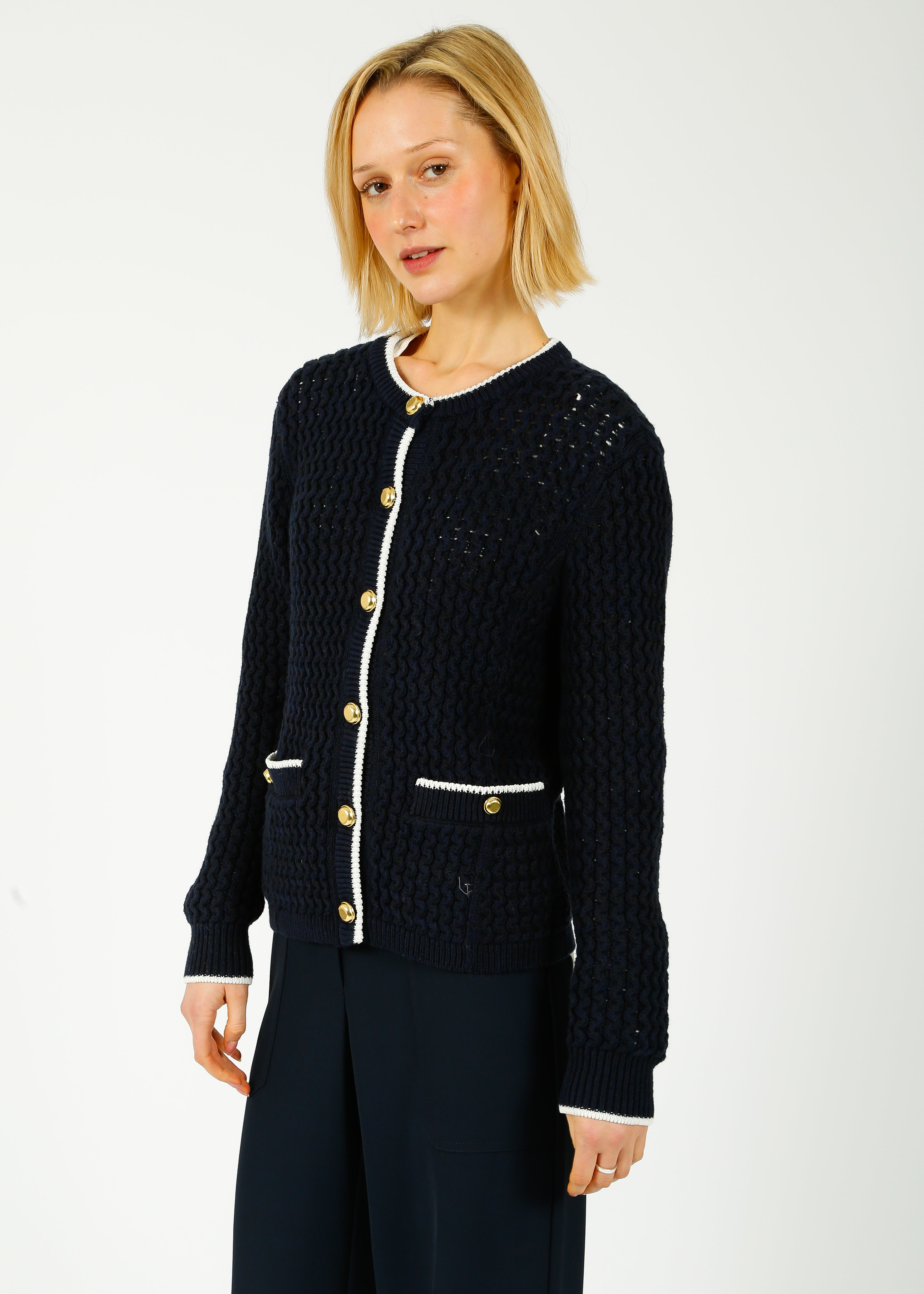 R&B Daria Cardigan in Navy