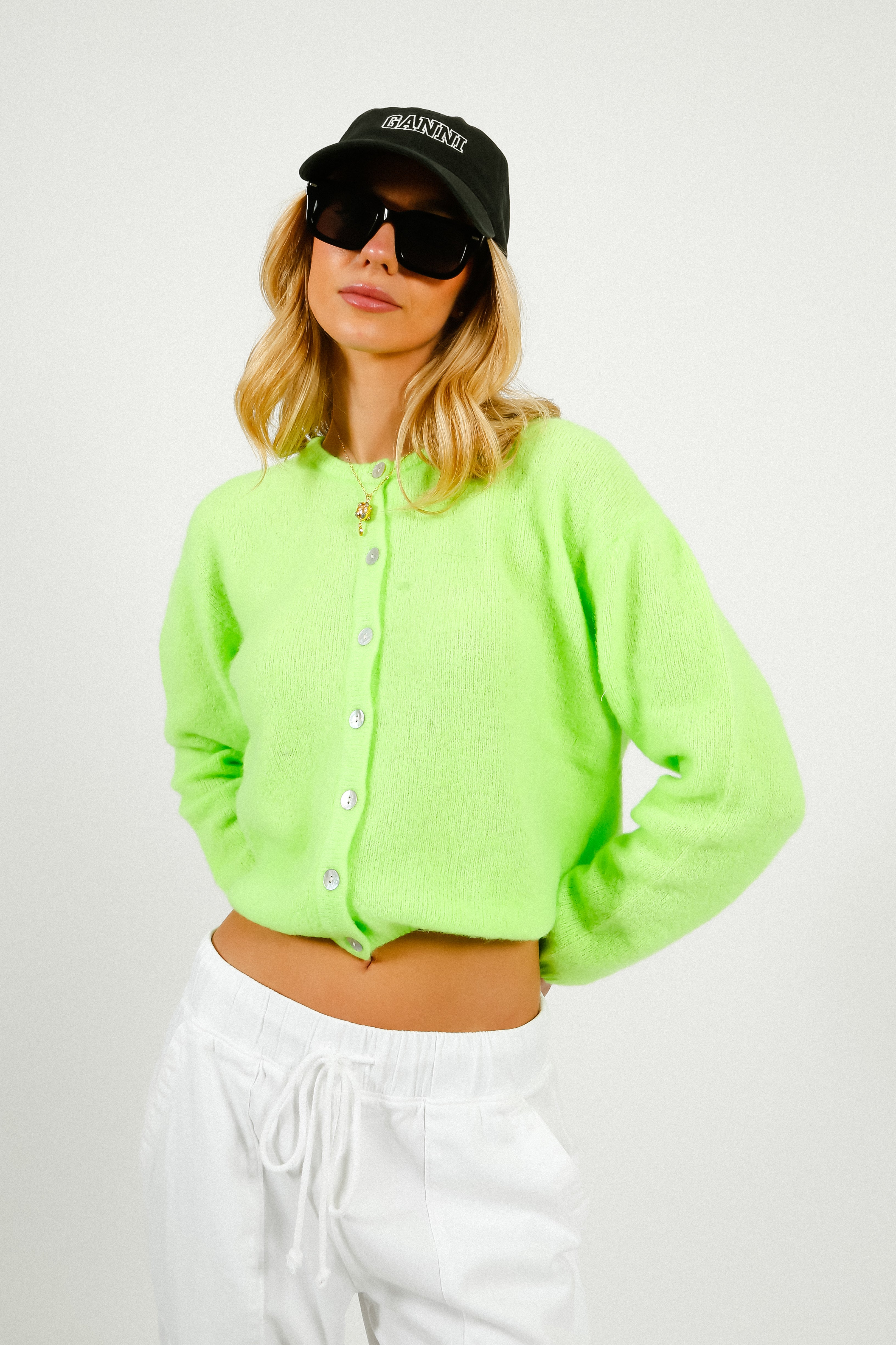 AV Vitow Knit Cardi in Apple Fluro