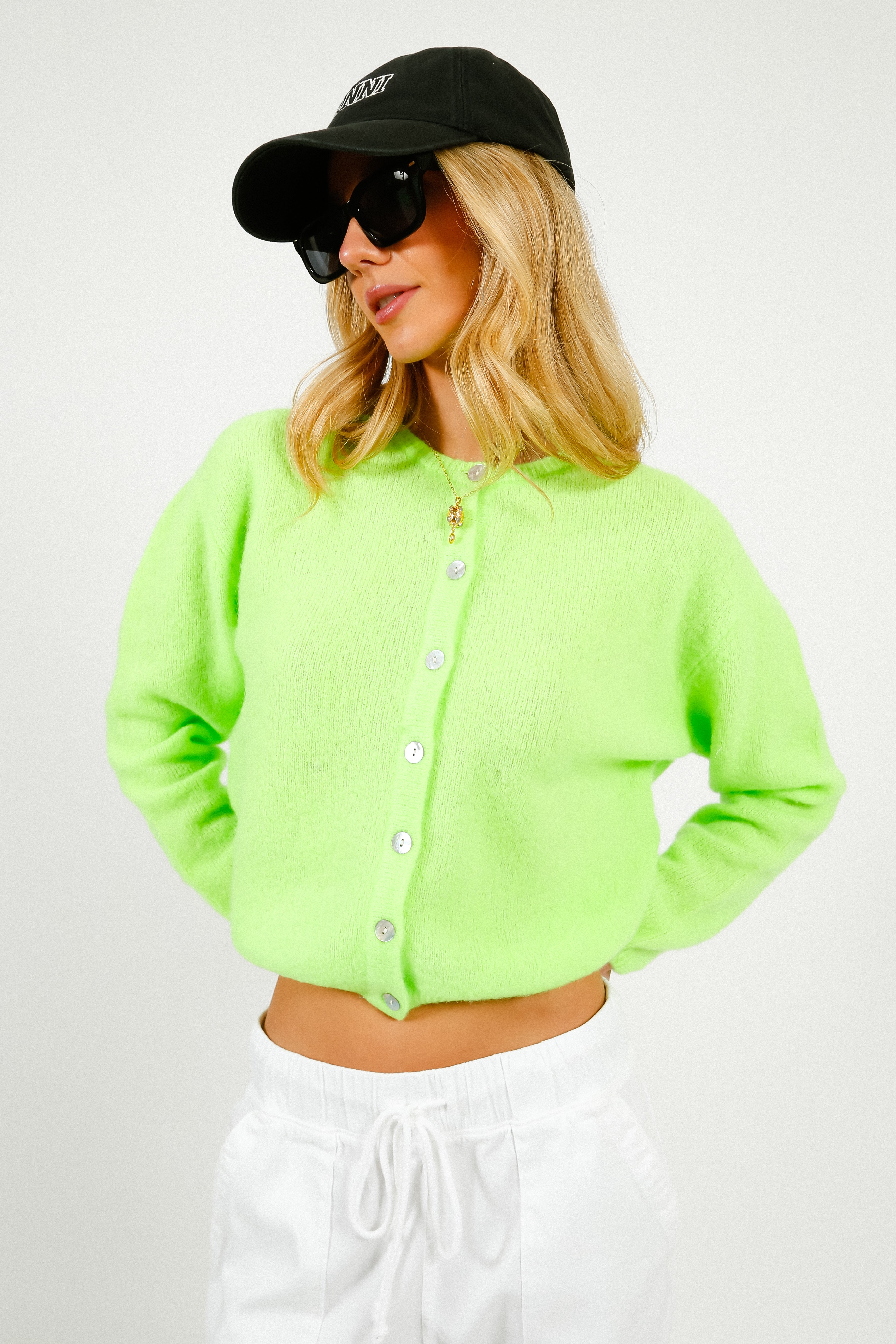 AV Vitow Knit Cardi in Apple Fluro