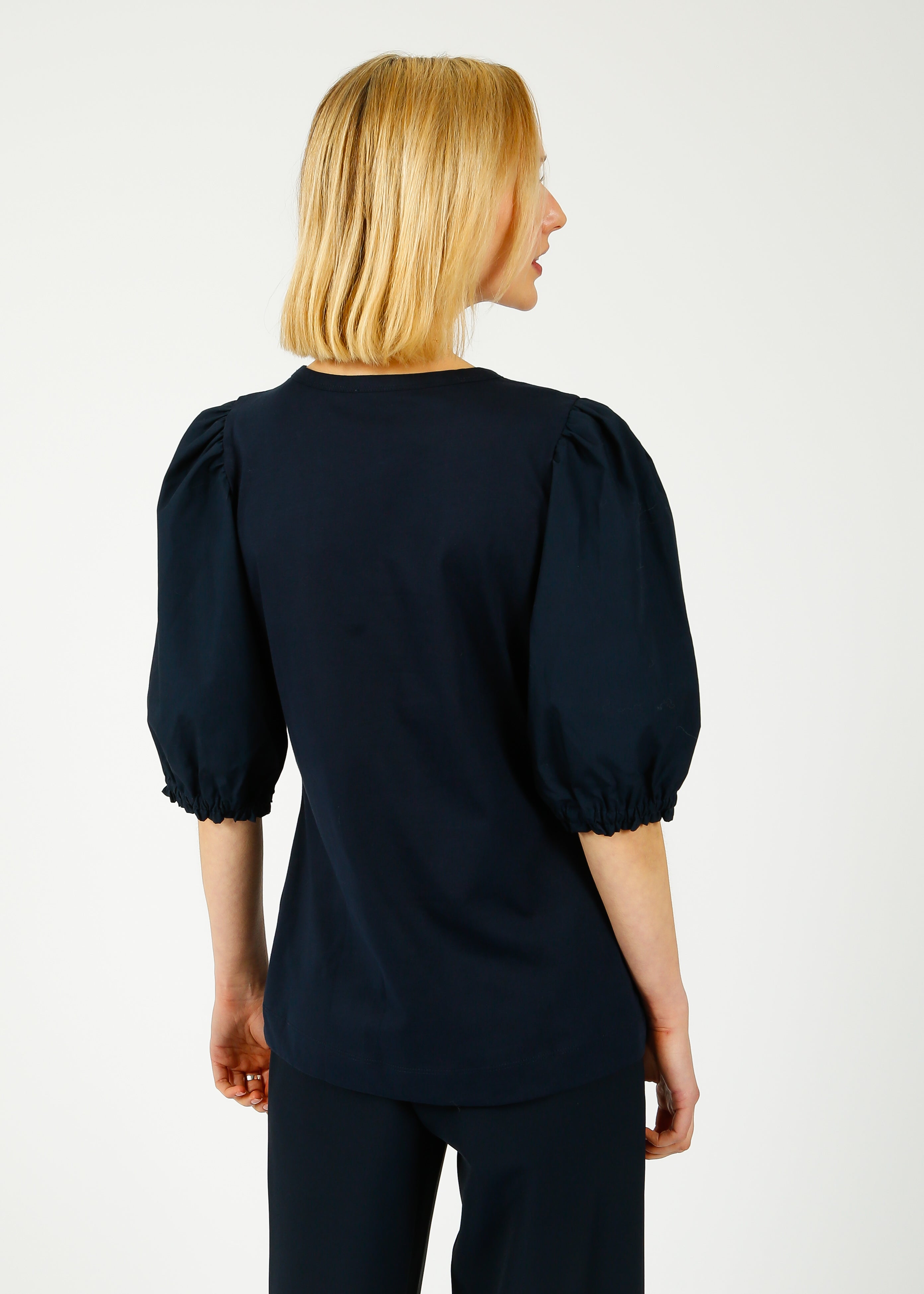 PARK Puff Sleeve Tee in Navy