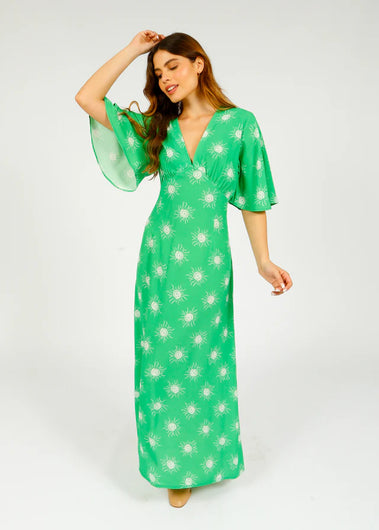 PP Willow Dress in Wavy Sun Green