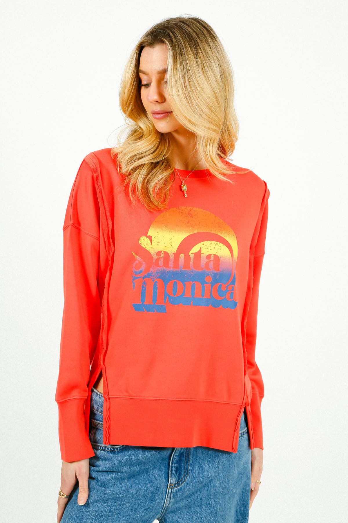 FIVE Santa Monica Sweatshirt in Coral