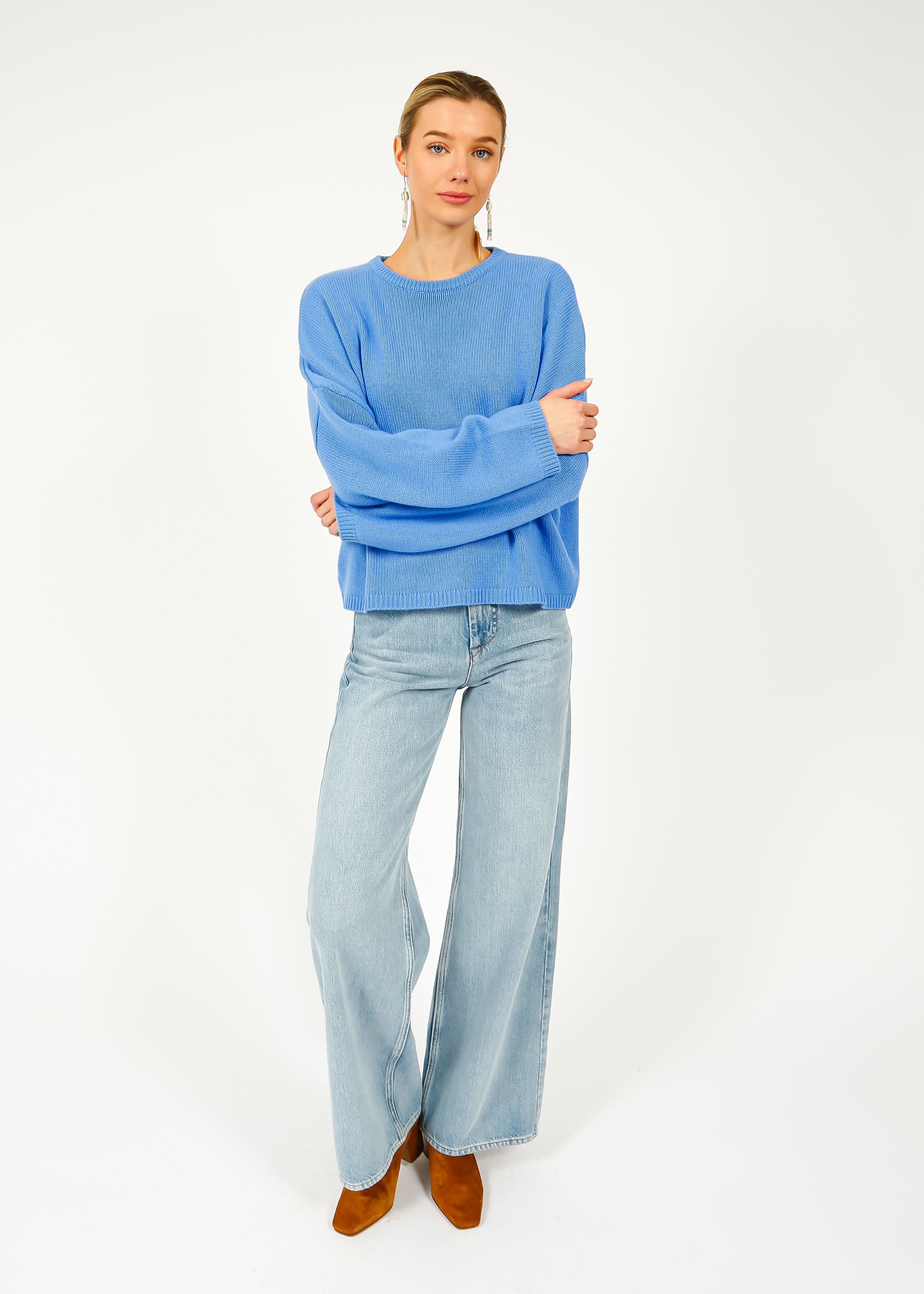 VK Oaklynn Boxy Knit in  Mountain Blue