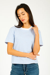 You added <b><u>SLF Essential SS Boxy Striped Tee in Cornflower, White</u></b> to your cart.