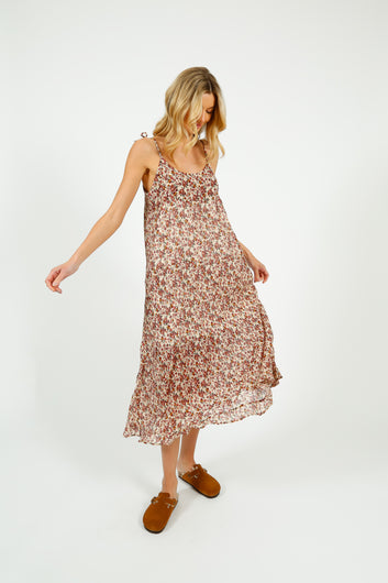 E&I Bingo Printed Dress in Pink Forget Me Not