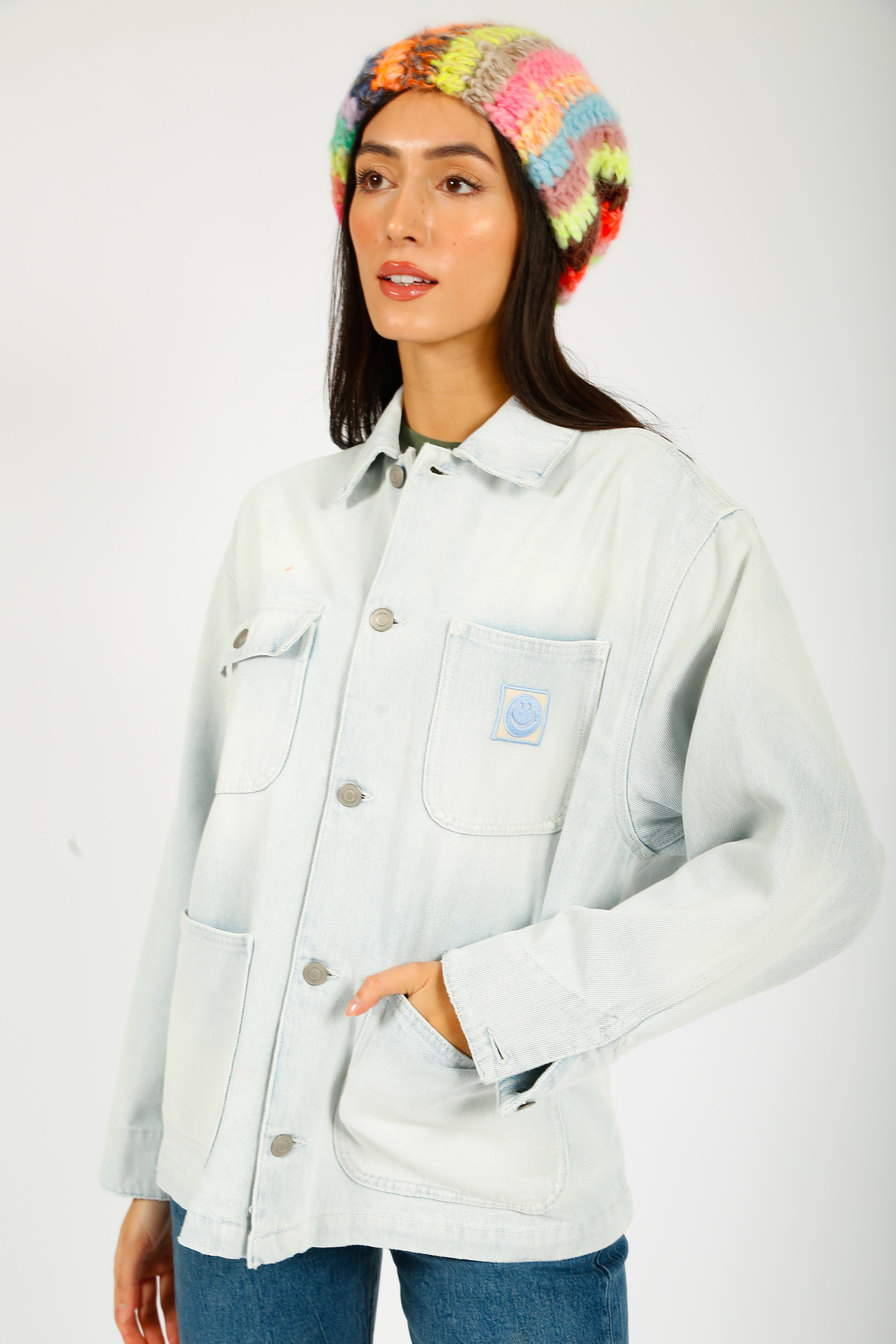 JS Denim Jacket in Ice Blue