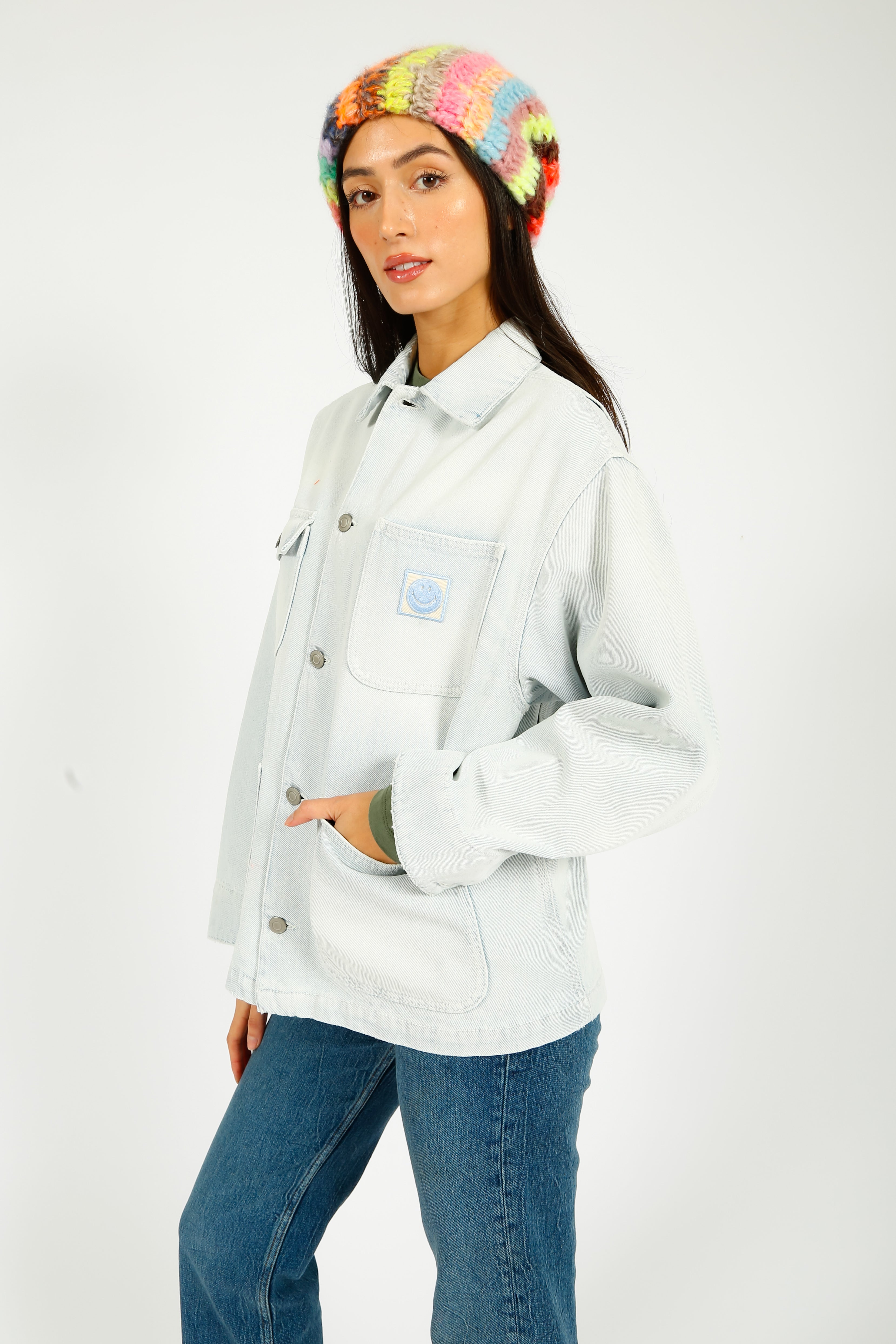 JS Denim Jacket in Ice Blue