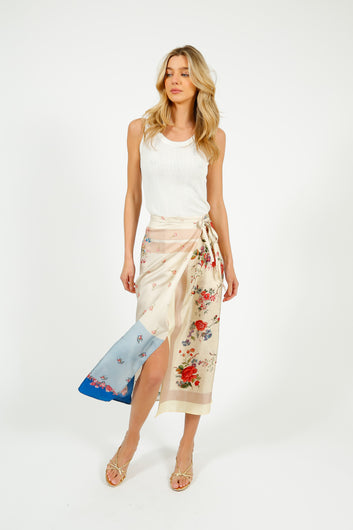 MM Peggi Printed Skirt in Ivory