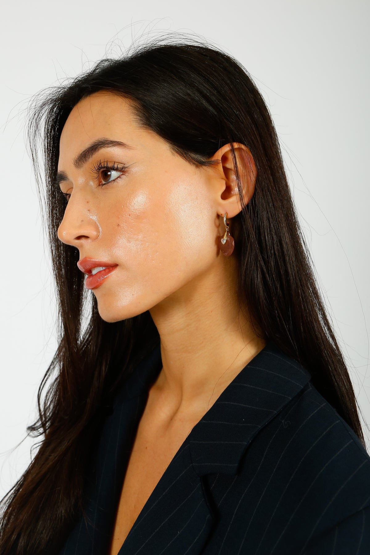 HANKA Single Earring in Rose Quartz