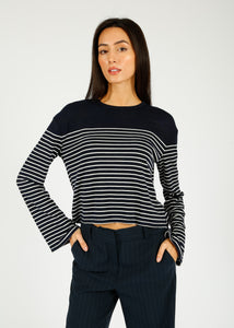 You added <b><u>R&B The Knit Boxy Stripe in Navy, Ivory</u></b> to your cart.