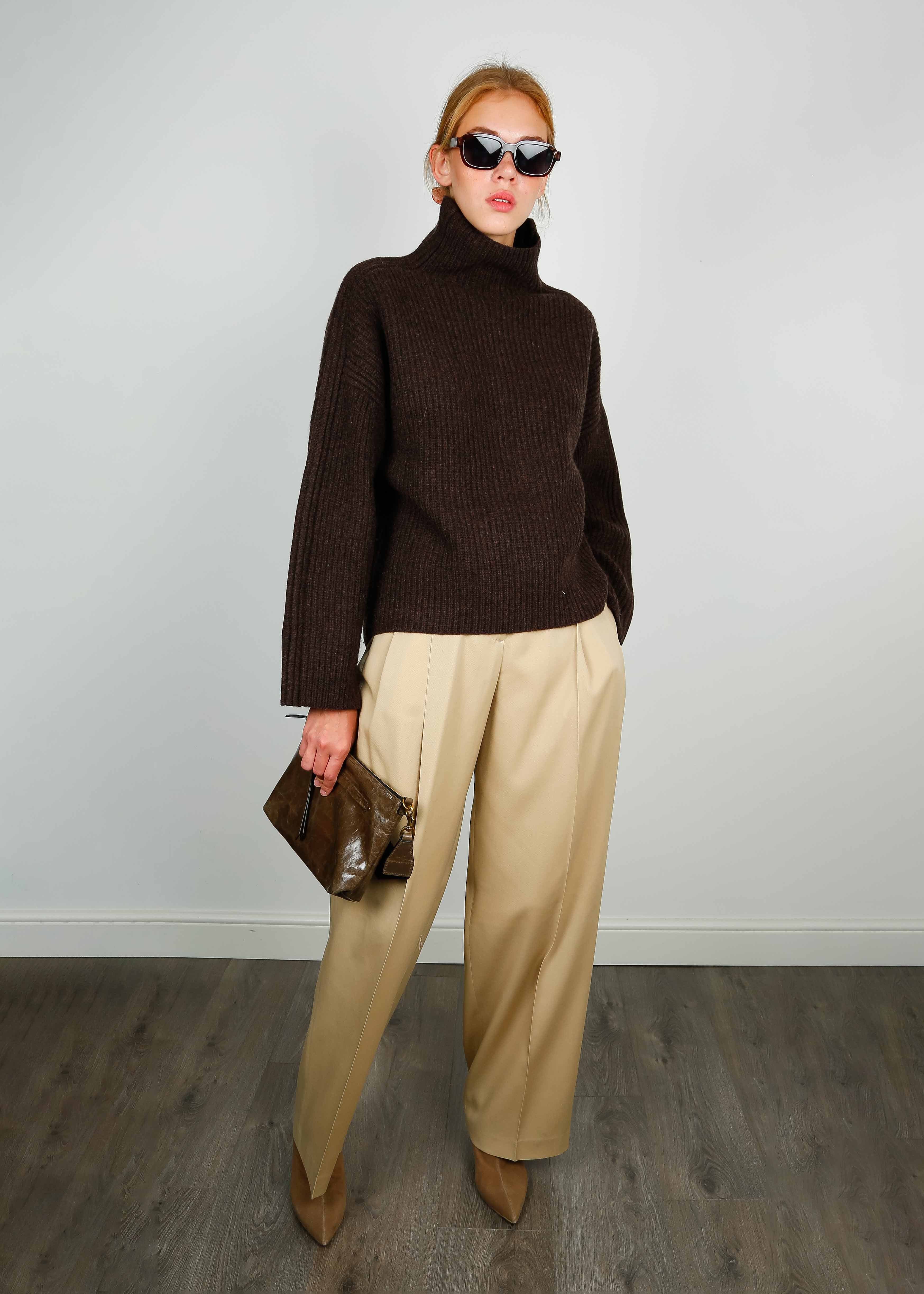 GG Golden Wool Gab Pants in Sand