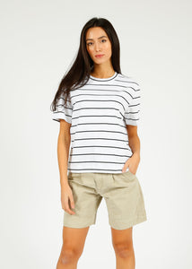 You added <b><u>SLF Essential SS Boxy Striped Tee in Black, White</u></b> to your cart.