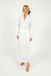 You added <b><u>SLF Dahlia Broiderie Ankle Skirt in White</u></b> to your cart.