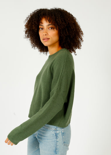 VK Oaklynn Boxy Knit Cashmere in Bronze Green