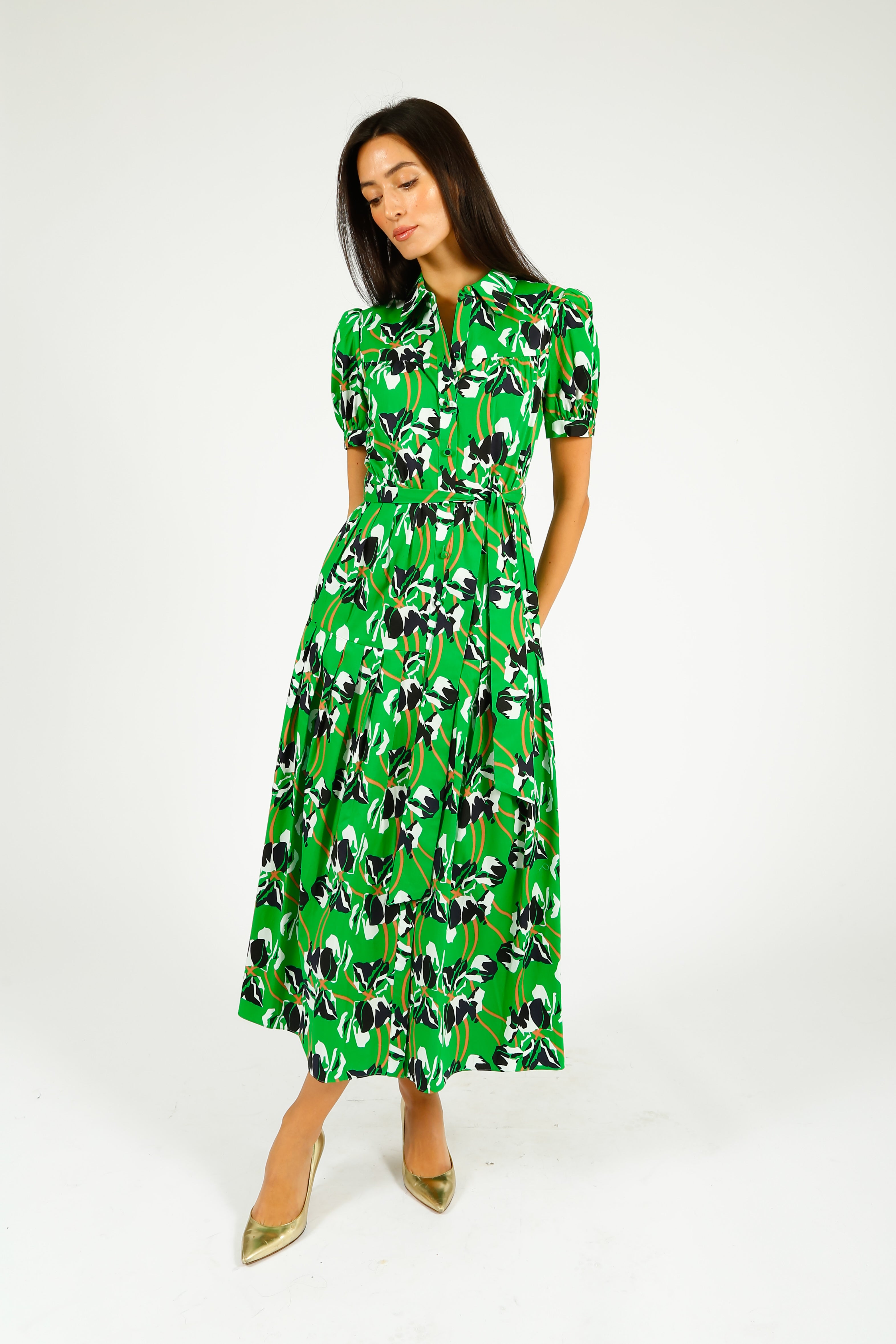 DVF Jonah Dress in Iris Green