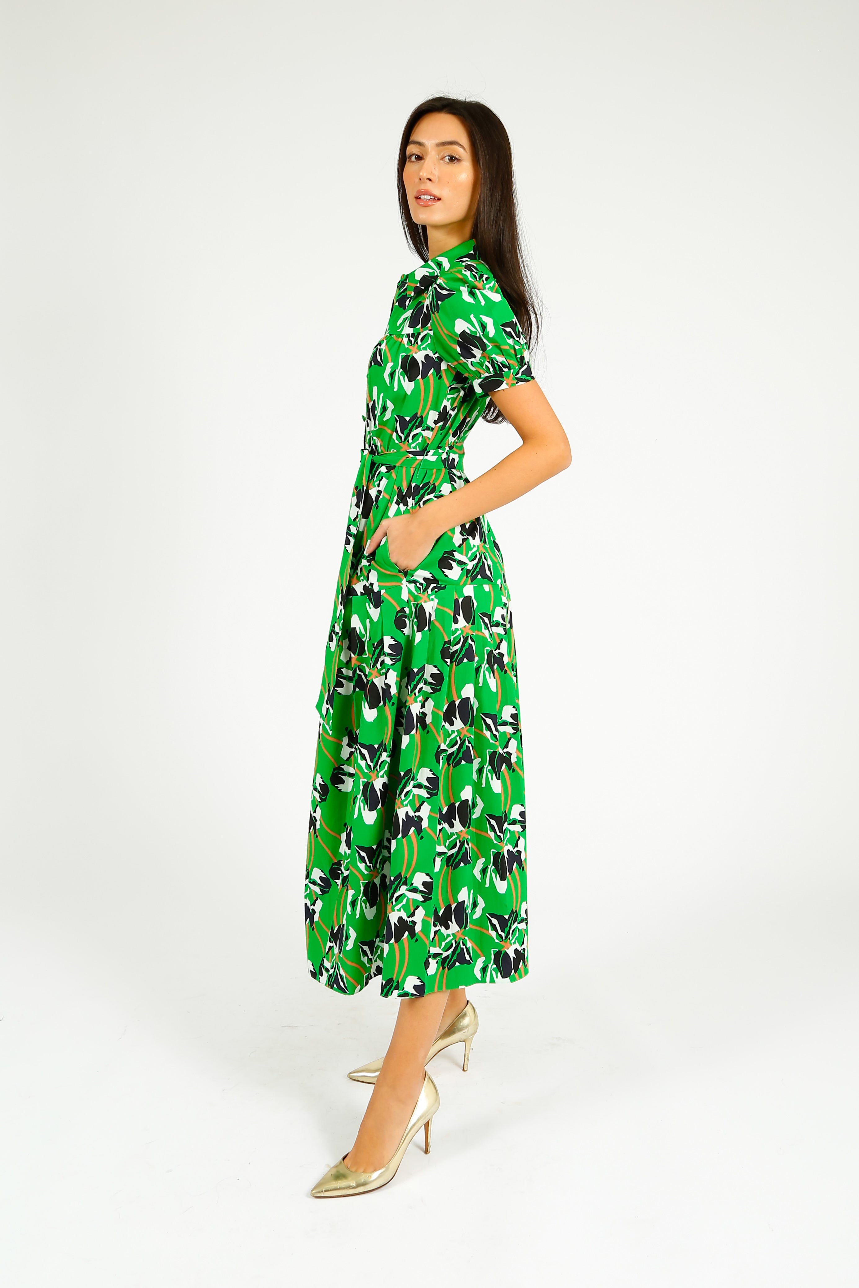 DVF Jonah Dress in Iris Green