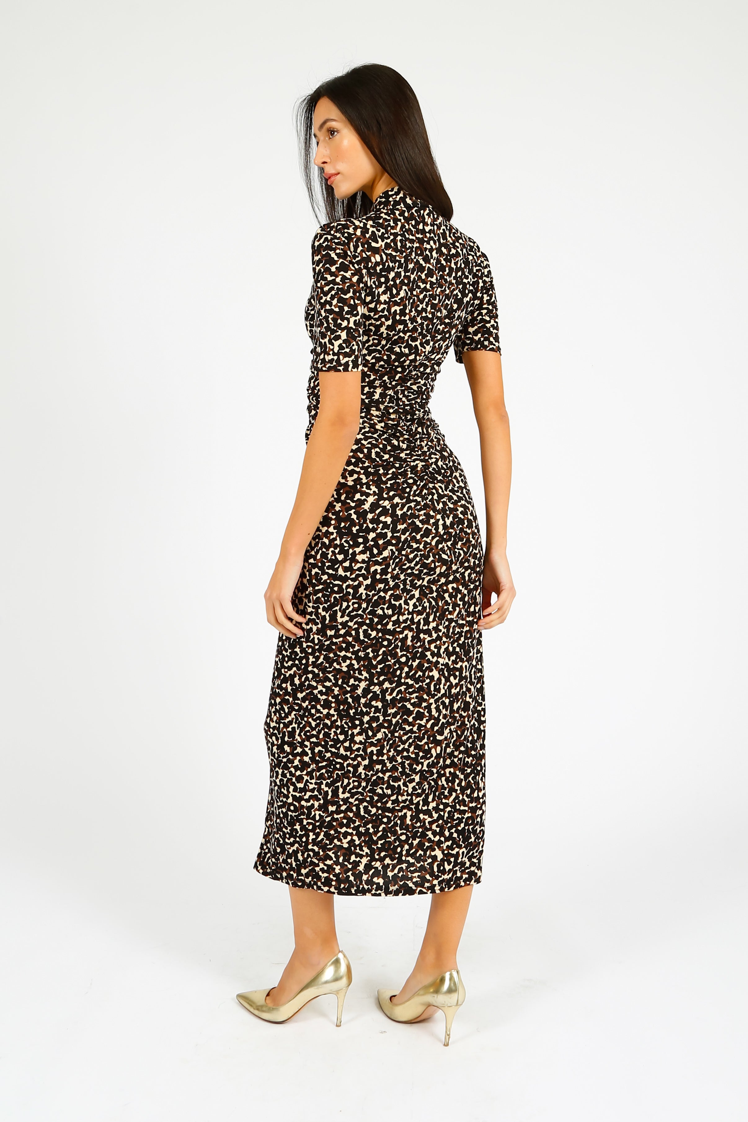 DVF Zoey Dress in Camo Leopard