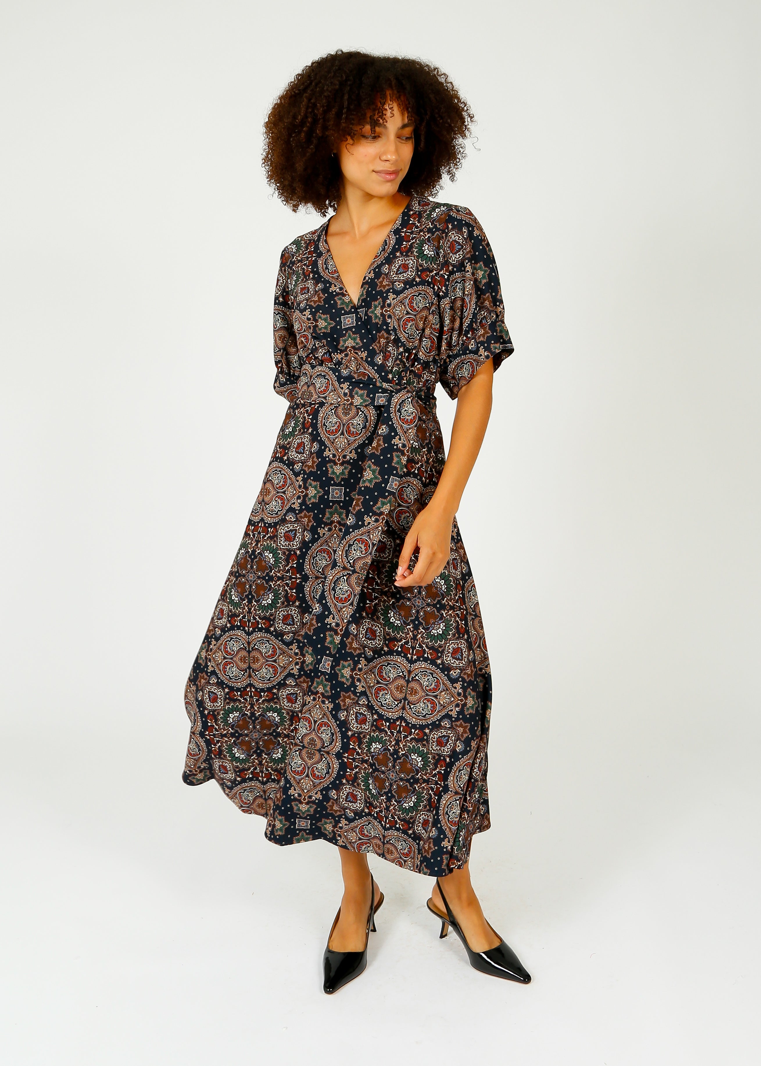 VB Wyatt Dress in Navy Multi