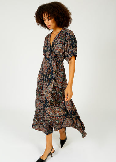 VB Wyatt Dress in Navy Multi