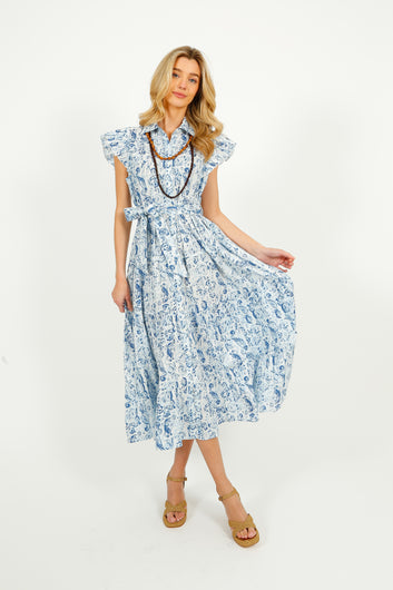 DREAM Long beach Dress in Cleo Blue