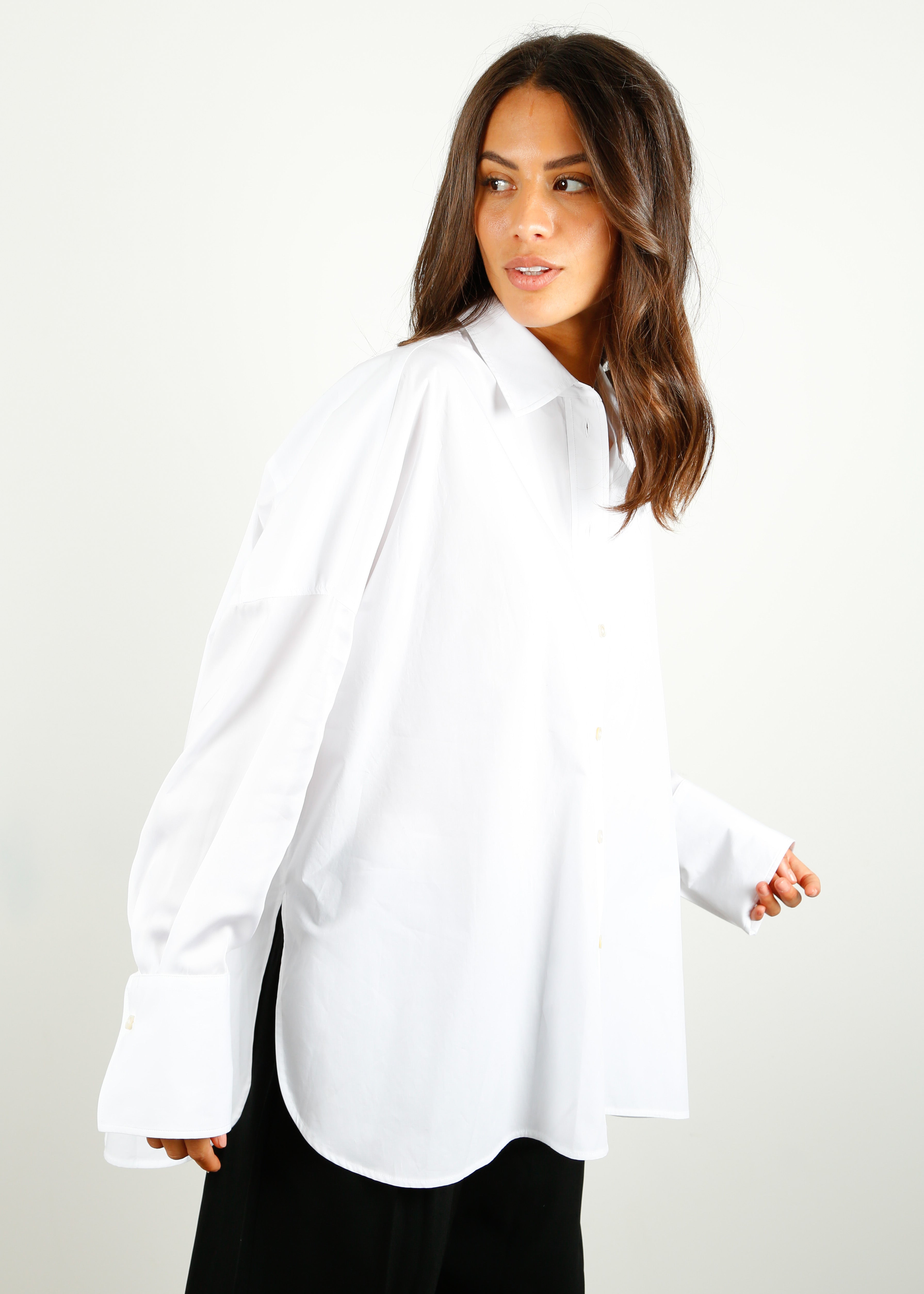 JOSEPH Baja Poplin Blouse in White