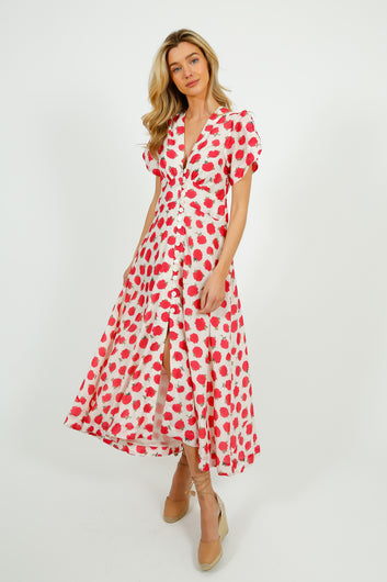 RIXO Novara Dress in Vintage Rose Ivory